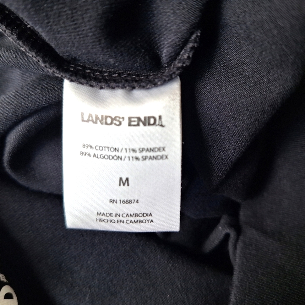 Lands End Women' Black Wide Leg Cropped Pull-on Athletic Pants - Size Medium - Picture 9 of 9